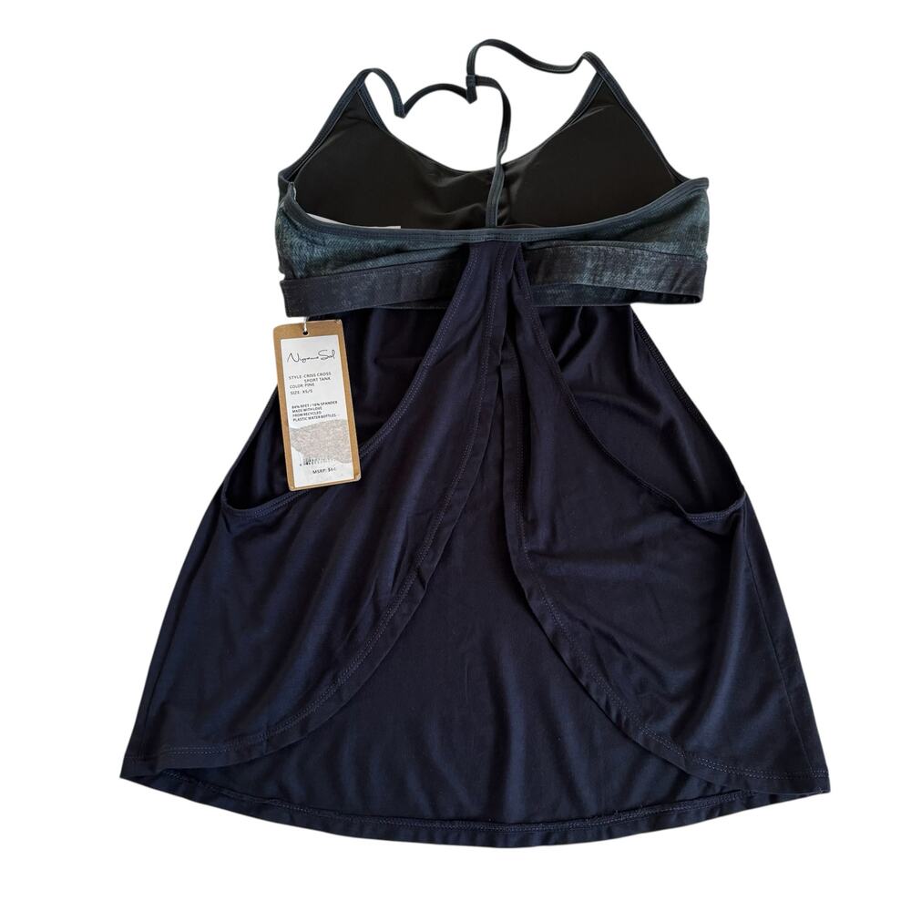 Niyama Sol Criss Cross Two-in-One Sports Tank Top Bra Pine Women’s Size XS/Small - Picture 5 of 7